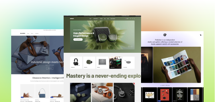 Shopify theme examples by store type: Dawn for small catalogs, Impact for large inventories, and Publisher for content-driven brands.