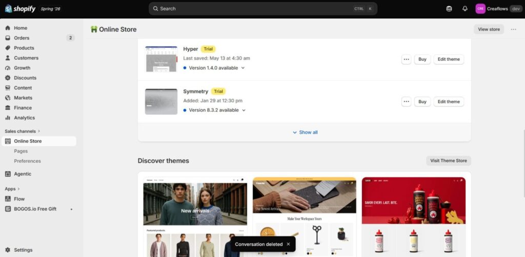 Testing a Shopify theme demo store before purchase